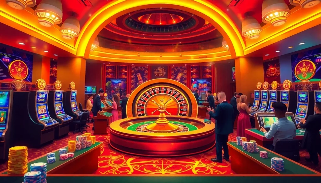 In a glamorous casino scene, players enjoy various games and experience the thrill of winning at 11UU.